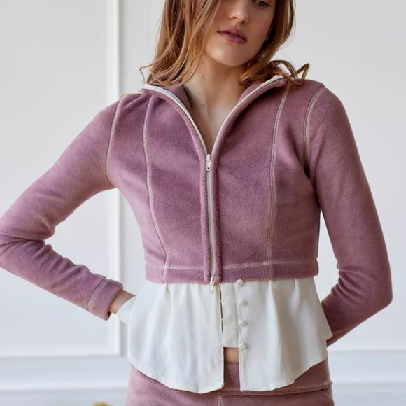 NWT UO Bethany Fleece Zip-Up Jacket - Picture 1 of 4